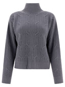 Peserico Lamé Cable Knit Sweater