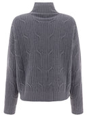 Peserico Lamé Cable Knit Sweater