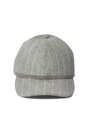 Brunello Cucinelli Chalkstripe Flannel Cap med skinnende band
