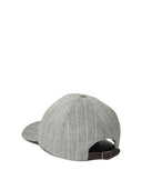 Brunello Cucinelli Chalkstripe Flannel Cap med skinnende band