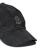 Brunello Cucinelli letvægts ruskind baseball cap med broderet logo