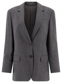 Blazer Blazer di lana a petto singolo Brunello Cucinelli