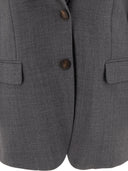 Blazer Blazer di lana a petto singolo Brunello Cucinelli