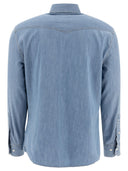 Brunello Cucinelli Western Style Denim Shirt