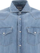 Brunello Cucinelli Western Style Denim Shirt
