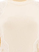 Elie Saab Sweter z koronkowymi wkładkami