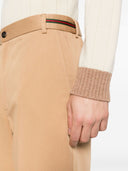 Gucci Pantaloni en Cotone Con Dettaglio Web