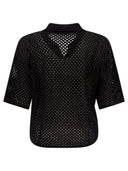 Brunello Cucinelli Top In Cotone Lavorato A Maglia Con Collo A Polo