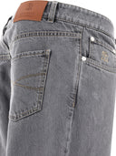 Brunello Cucinelli Jeans In Denim In Scala Di Grigi