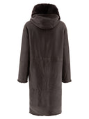 Yves Salomon Cappotto dans Shearling Con Cappuccio