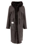 Yves Salomon Cappotto dans Shearling Con Cappuccio