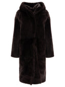 Yves Salomon Cappotto dans Shearling Con Cappuccio