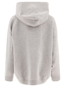 Gucci Felpa Con Cappuccio Effetto Mélange Con Logo In Rilievo
