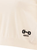 Gucci T Shirt In Lana Con Intarsio "Horsebit"