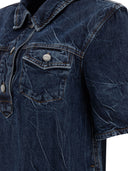 Ganni Crinkled Future Denim Mini Dress