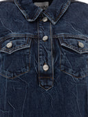 Ganni Crinkled Future Denim Mini Dress