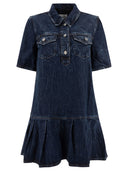 Ganni Crinkled Future Denim Mini Dress
