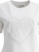 Ganni Heavy Cotton Heart Small T Shirt