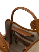 Max Mara Borsa Marine Small In Tessuto Effetto Rafia