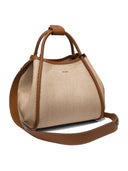 Max Mara Borsa Marine Small In Tessuto Effetto Rafia