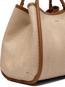 Max Mara Borsa Marine Small In Tessuto Effetto Rafia