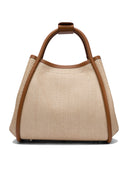 Max Mara Borsa Marine Small In Tessuto Effetto Rafia