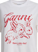 Ganni Basic Jersey Bunnies avslappnade T -shirt