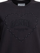 Ganni Heavy Cotton Drop Shoulder Heart T Shirt