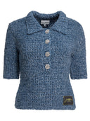 Ganni Denim Handknit Polo