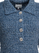 Ganni Denim Handknit Polo