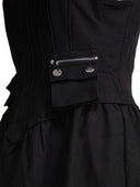 Ganni Heavy Cotton Tailoring Corset Midi Dress