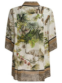 Elie Saab Printed Chiffon Shirt Foulard36 Silk