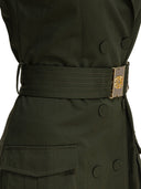 Elie Saab Gabardine Midi Dress Palm Shade40 Gabardine