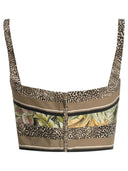 Elie Saab Stamped Cotton Crop Top Foulard38 Cotton stampato