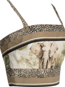 Elie Saab Stamped Cotton Crop Top Foulard38 Cotton stampato