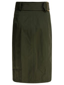 Elie Saab Gabardine Midi Skirt Palm Shade36 Gabardine