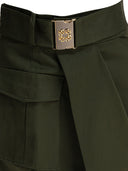 Elie Saab Gabardine Midi Skirt Palm Shade36 Gabardine