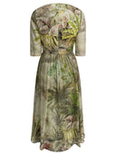 Linen stampato Elie Saab e abito midi di seta Oasis II38 LINEN