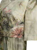Linen stampato Elie Saab e abito midi di seta Oasis II38 LINEN