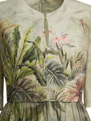 Linen stampato Elie Saab e abito midi di seta Oasis II38 LINEN