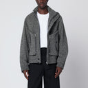 DRIES VAN NETEN GRAU MUGTERNED ZIP UP WOLL JACKE