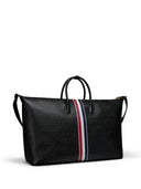 Thom Browne Soft Duffle Bag W/ Rwb Stripe In Pebble Grain Leather