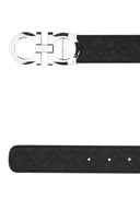 Salvatore Ferragamo Black Leather Reversible Belt