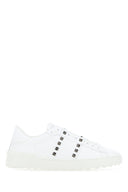 Valentino Garavani White Leather Rockstud Untitled Sneakers