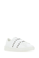 Valentino Garavani White Leather Rockstud Untitled Sneakers