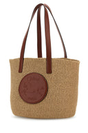 Chloe Raffia Large Horse Medal Bucket Bag