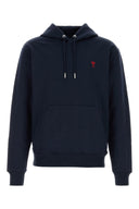 Ami Navy Blue Cotton Sweatshirt