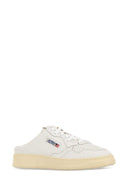 Autry White Leather Mule Slippers