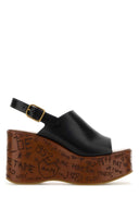 Cuñas Maxime de cuero negro Chloe