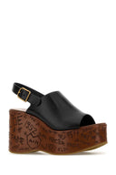 Cuñas Maxime de cuero negro Chloe
